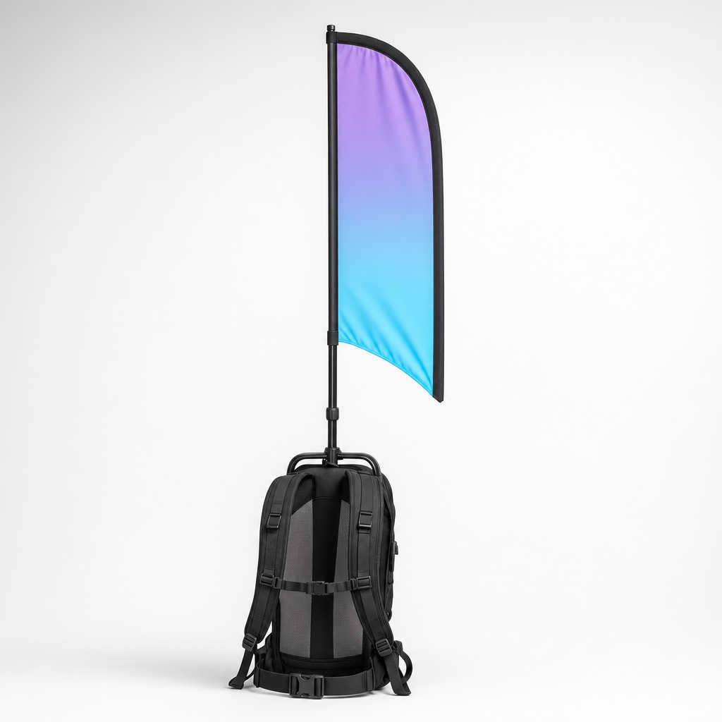 Drapeau sac à dos et drapeau de voiture